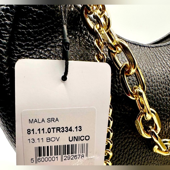 NWT BEAUTIFUL AUTHENTIC SMALL BLACK 100% GENUINE LEATHER CROSSBODY/HANDBAG - Picture 4 of 8